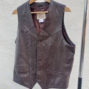 Vintage Brown Leather Vest